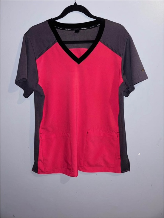 Carhartt Tops - Carhartt Pink & Gray V‑Neck Short Sleeve Top